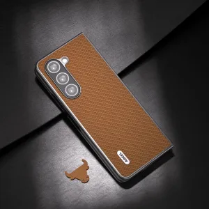 ABEEL CARBON Plastový kryt Samsung Galaxy Z Fold5 5G hnedý