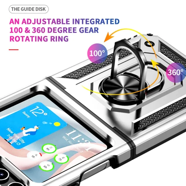 RING Ochranný kryt s držiakom Samsung Galaxy Z Flip5 5G strieborný
