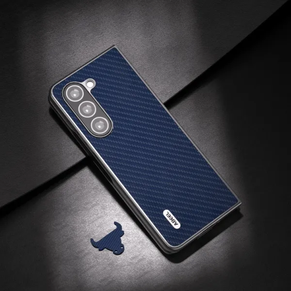 ABEEL CARBON Plastový kryt Samsung Galaxy Z Fold5 5G tmavomodrý