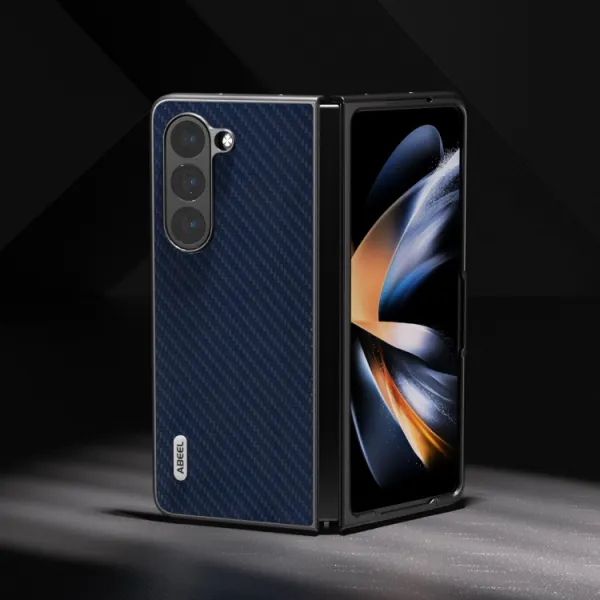 ABEEL CARBON Plastový kryt Samsung Galaxy Z Fold5 5G tmavomodrý