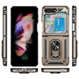 RING Ochranný kryt s držiakom Samsung Galaxy Z Flip5 5G zlatý