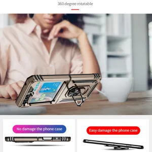 RING Ochranný kryt s držiakom Samsung Galaxy Z Flip5 5G zlatý