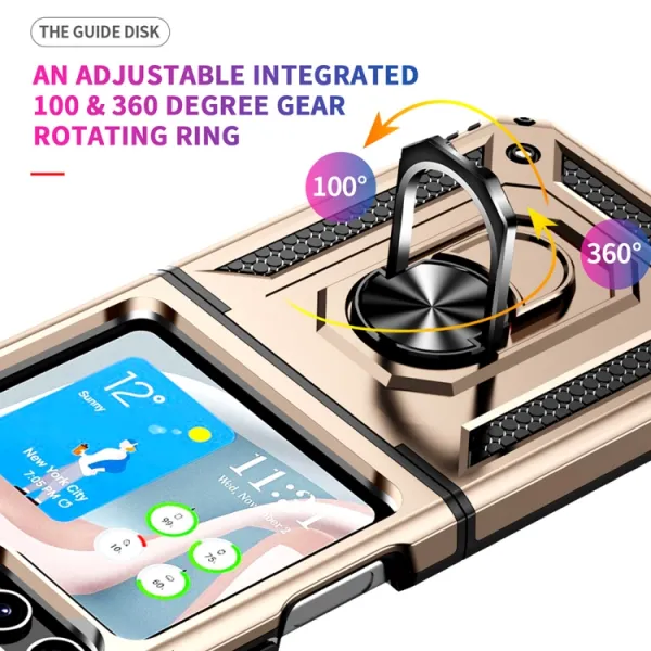 RING Ochranný kryt s držiakom Samsung Galaxy Z Flip5 5G zlatý