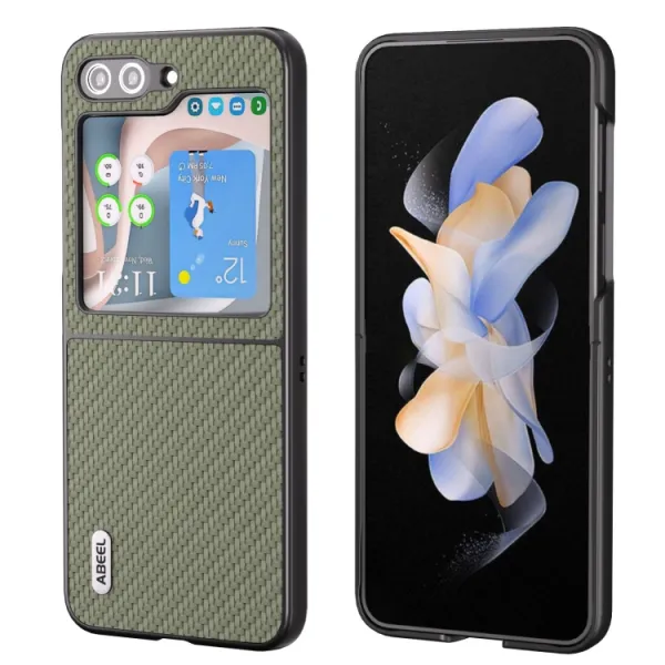 ABEEL CARBON Plastový kryt Samsung Galaxy Z Flip5 5G zelený