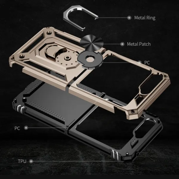 RING Ochranný kryt s držiakom Samsung Galaxy Z Flip5 5G zlatý
