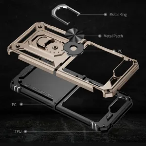 RING Ochranný kryt s držiakom Samsung Galaxy Z Flip5 5G zlatý
