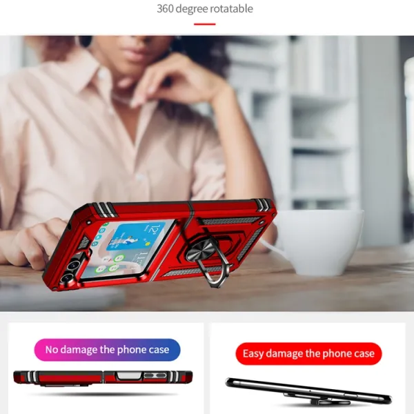 RING Ochranný kryt s držiakom Samsung Galaxy Z Flip5 5G červený