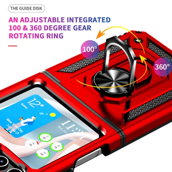 RING Ochranný kryt s držiakom Samsung Galaxy Z Flip5 5G červený