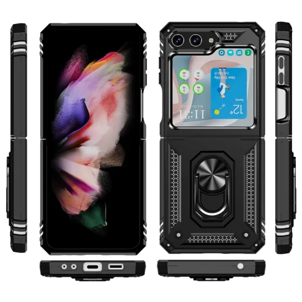 RING Ochranný kryt s držiakom Samsung Galaxy Z Flip5 5G čierny