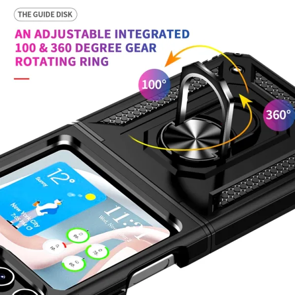 RING Ochranný kryt s držiakom Samsung Galaxy Z Flip5 5G čierny