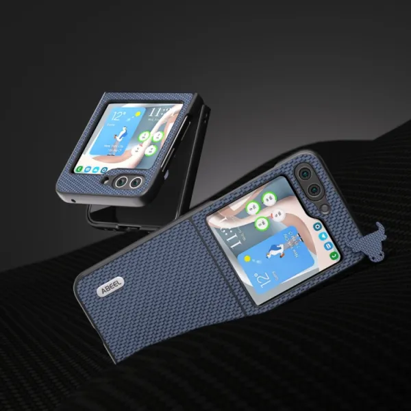 ABEEL CARBON Plastový kryt Samsung Galaxy Z Flip5 5G svetlomodrý