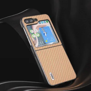 ABEEL CARBON Plastový kryt Samsung Galaxy Z Flip5 5G béžový