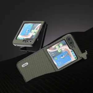 ABEEL CARBON Plastový kryt Samsung Galaxy Z Flip5 5G zelený