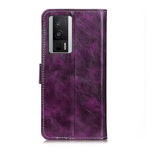 RETRO Peňaženkový obal Xiaomi Poco F5 Pro fialový