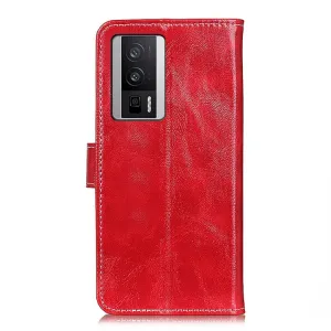 RETRO Peňaženkový obal Xiaomi Poco F5 Pro červený