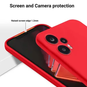 RUBBER Ochranný kryt pre Xiaomi Poco F5 červený