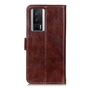 RETRO Peňaženkový obal Xiaomi Poco F5 Pro hnedý