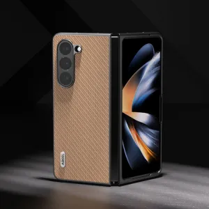ABEEL CARBON Plastový kryt Samsung Galaxy Z Fold5 5G béžový