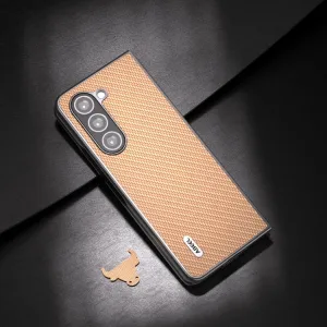 ABEEL CARBON Plastový kryt Samsung Galaxy Z Fold5 5G béžový
