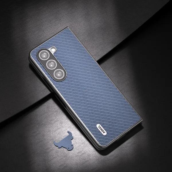 ABEEL CARBON Plastový kryt Samsung Galaxy Z Fold5 5G svetlomodrý