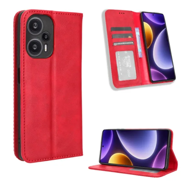 BUSINESS Peňaženkový kryt pre Xiaomi Poco F5 červený