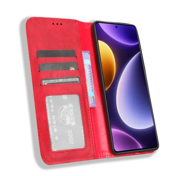 BUSINESS Peňaženkový kryt pre Xiaomi Poco F5 červený