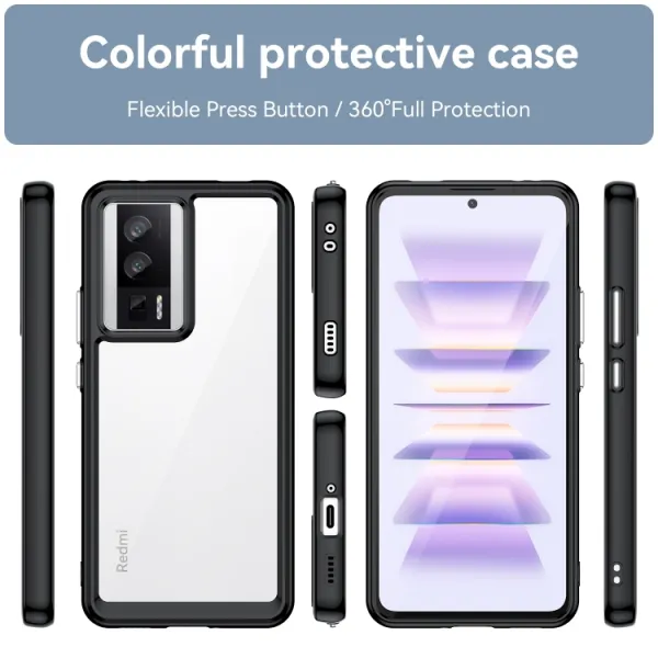 CRYSTAL Ochranný kryt pre Xiaomi Poco F5 Pro čierny