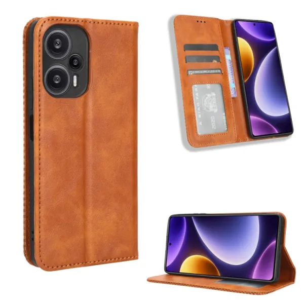 BUSINESS Peňaženkový kryt pre Xiaomi Poco F5 hnedý