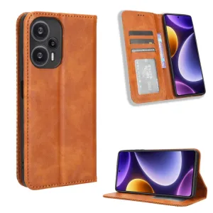 BUSINESS Peňaženkový kryt pre Xiaomi Poco F5 hnedý