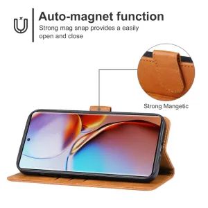SMOOTH Peňaženkové puzdro pre Motorola Edge 40 hnedé