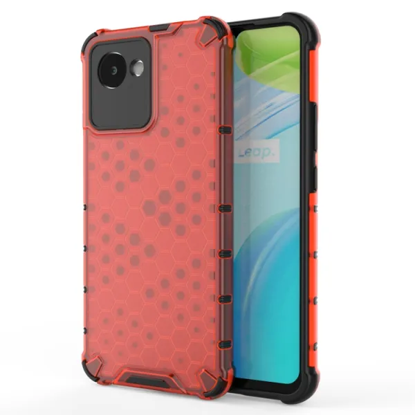 HONEYCOMB Ochranný kryt Realme C30 červený