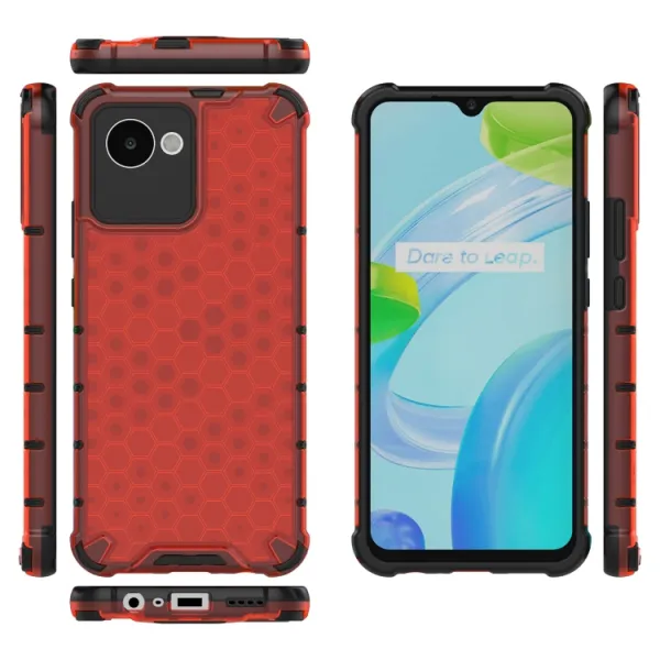 HONEYCOMB Ochranný kryt Realme C30 červený