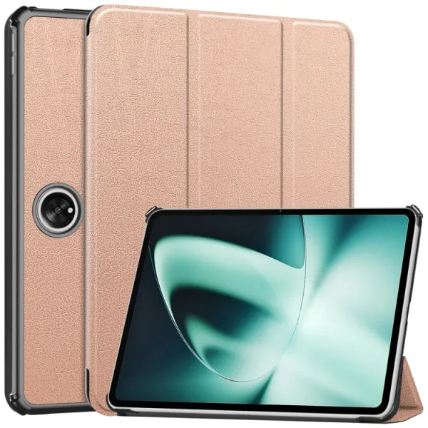 LEATHER Zaklápací obal pre OnePlus Pad ružovozlatý