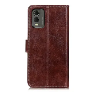 RETRO Peňaženkový obal Nokia C32 hnedý