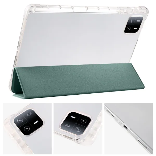 CRYSTAL Zaklápacie puzdro Xiaomi Pad 6 / Pad 6 Pro tmavozelené