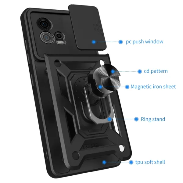 RING CAMERA Kryt s držiakom pre Motorola Moto G72 modrý