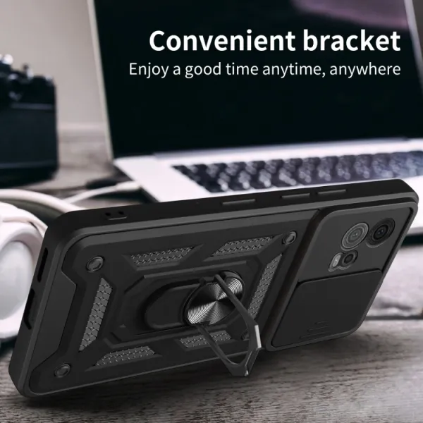 RING CAMERA Kryt s držiakom pre Motorola Moto G72 modrý