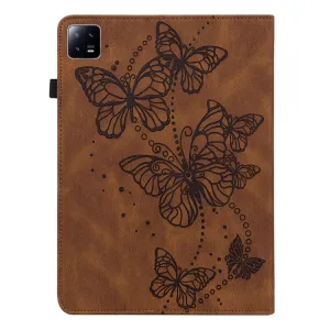 ART BUTTERFLIES Zaklápacie puzdro Xiaomi Pad 6 / Pad 6 Pro hnedé