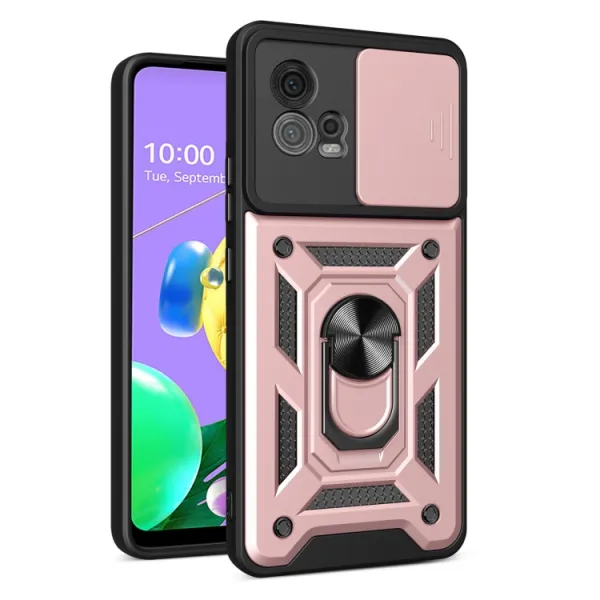 RING CAMERA Kryt s držiakom pre Motorola Moto G72 ružový