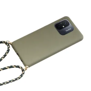 ROPE Kryt so šnúrkou Xiaomi Redmi 12C tmavozelený