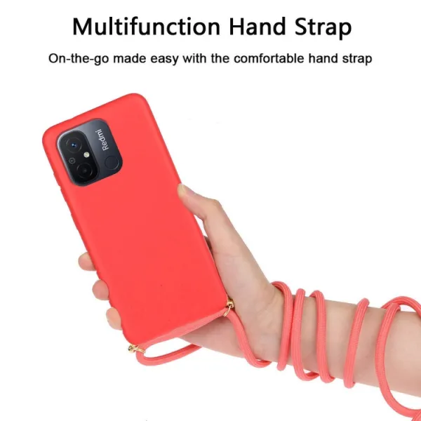 ROPE Kryt so šnúrkou Xiaomi Redmi 12C červený
