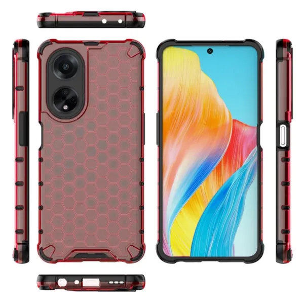 HONEYCOMB Ochranný kryt Oppo A98 5G červený