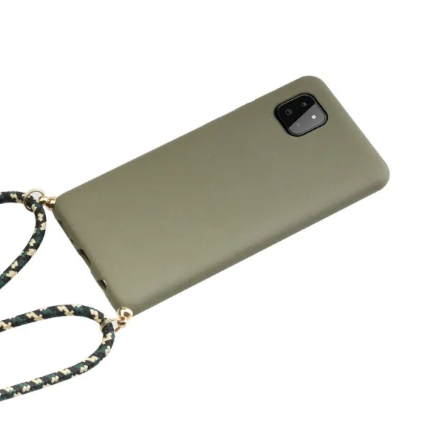 ROPE Kryt so šnúrkou Samsung Galaxy A22 5G tmavozelený