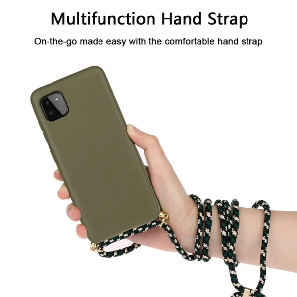 ROPE Kryt so šnúrkou Samsung Galaxy A22 5G tmavozelený