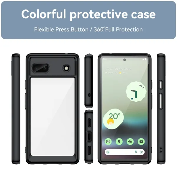 CRYSTAL Ochranný kryt pre Google Pixel 6a čierny