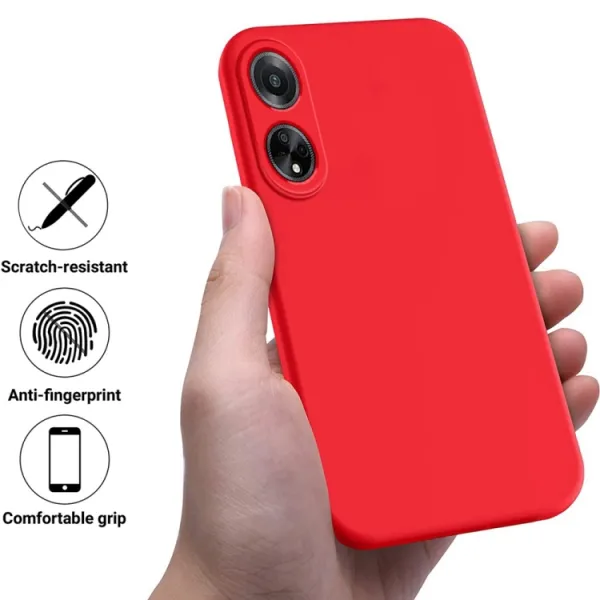 RUBBER Ochranný kryt pre Oppo A98 5G červený