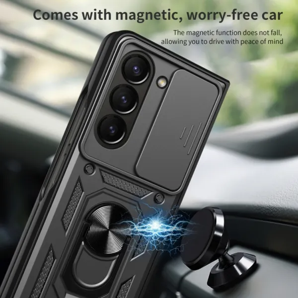 RING CAMERA Kryt s držiakom pre Samsung Galaxy Z Fold5 5G zelený