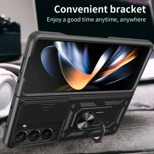 RING CAMERA Kryt s držiakom pre Samsung Galaxy Z Fold6 5G modrý