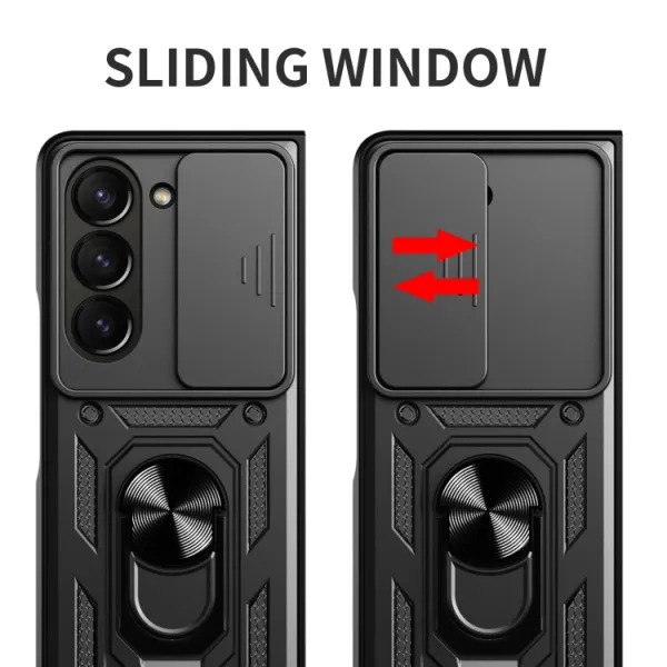 RING CAMERA Kryt s držiakom pre Samsung Galaxy Z Fold5 5G zelený
