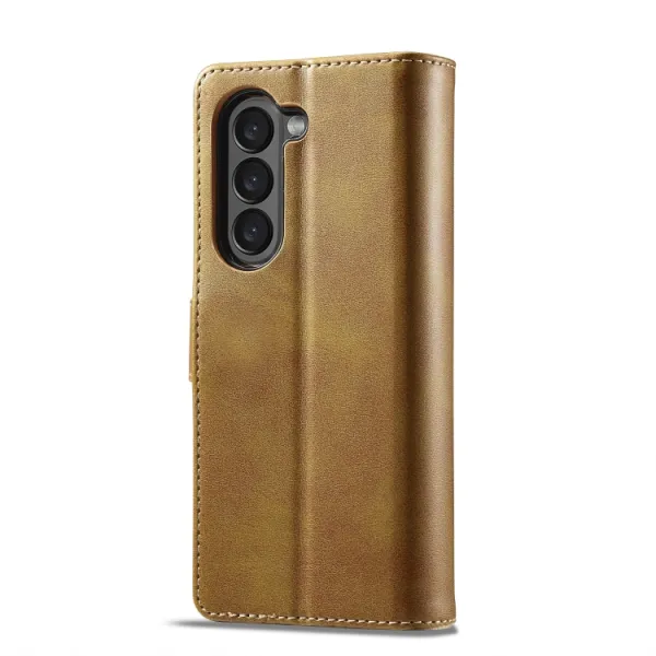 IMEEKE Peňaženkový kryt Samsung Galaxy Z Fold5 5G svetlohnedý